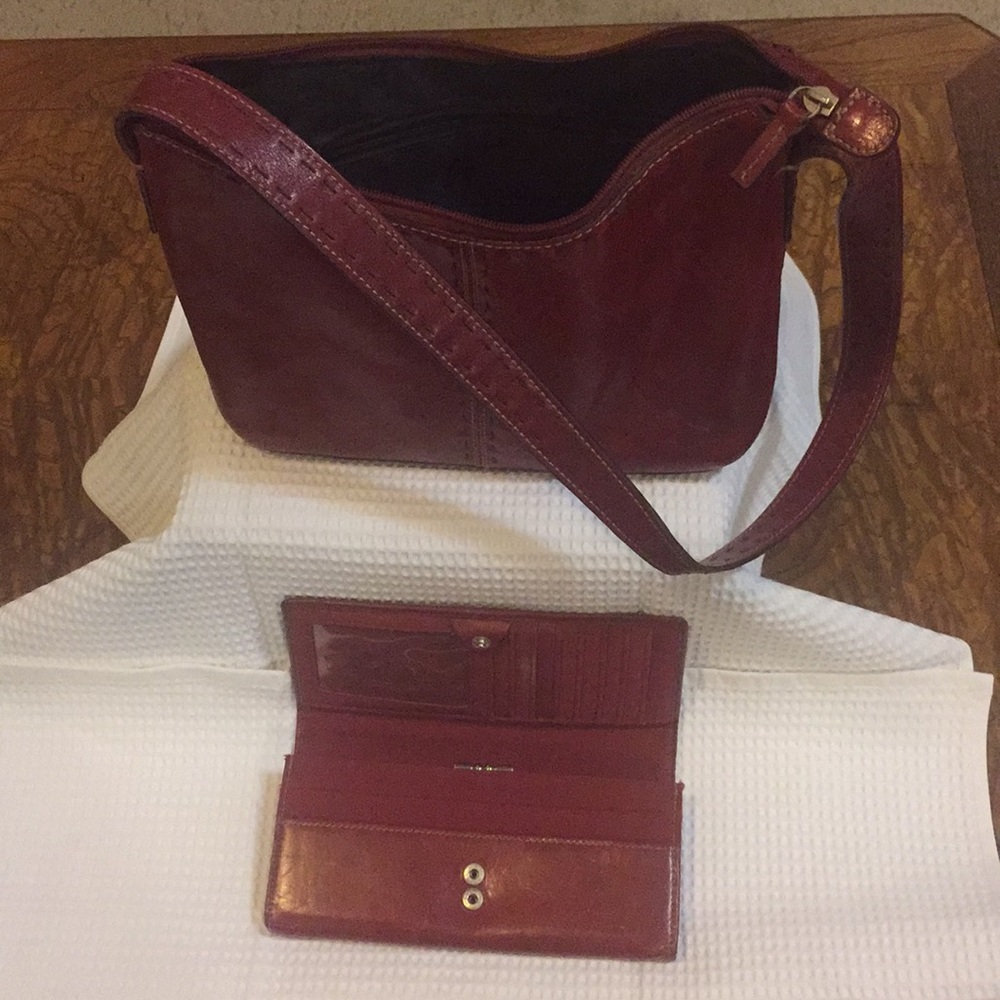 Fossil Red Leather purse with matching wallet